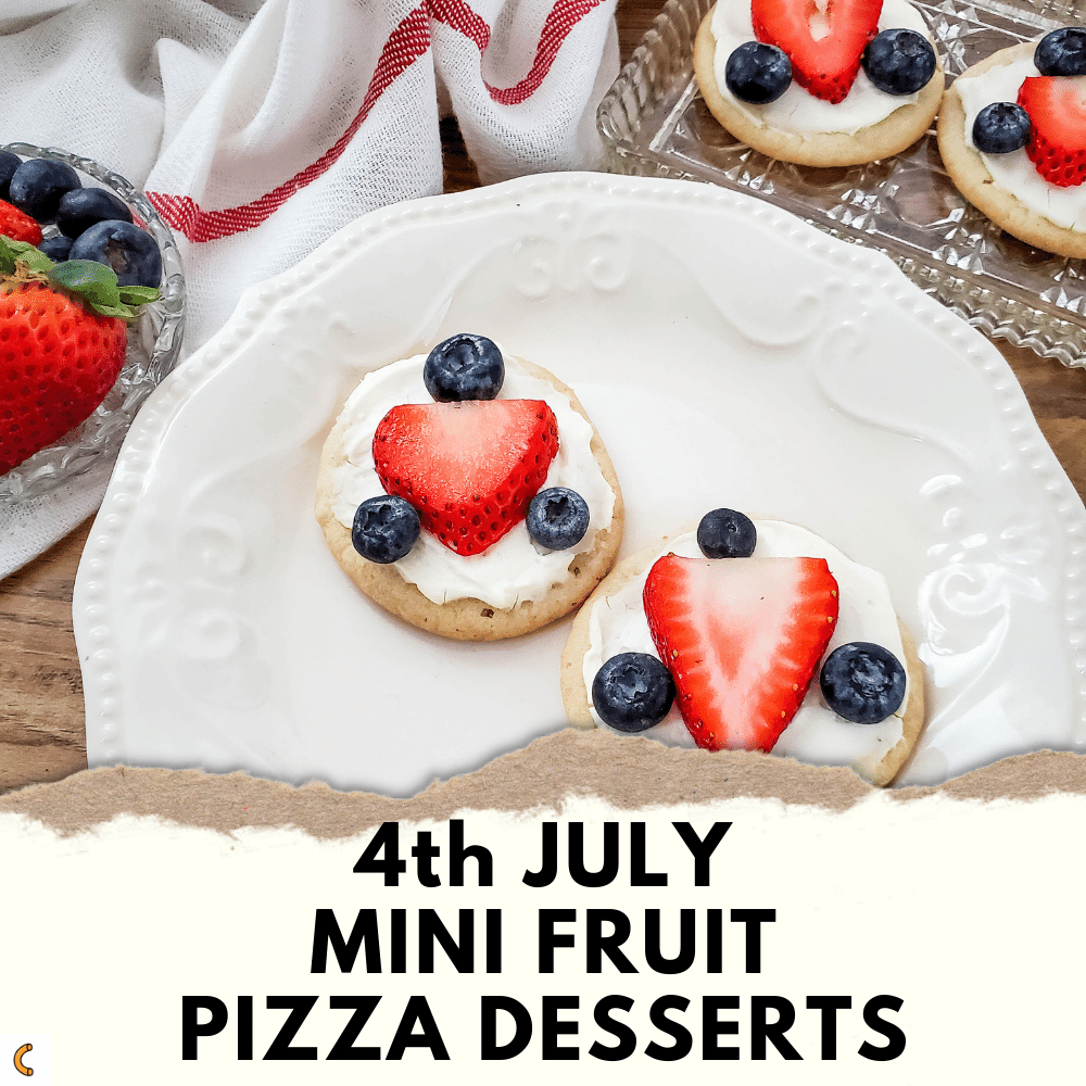 4th July Mini Fruit Pizza Desserts Recipe Featured Image