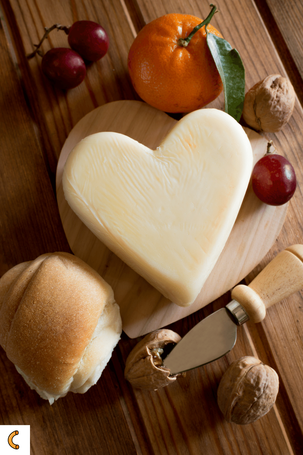 Heart Cheese On Heart Board