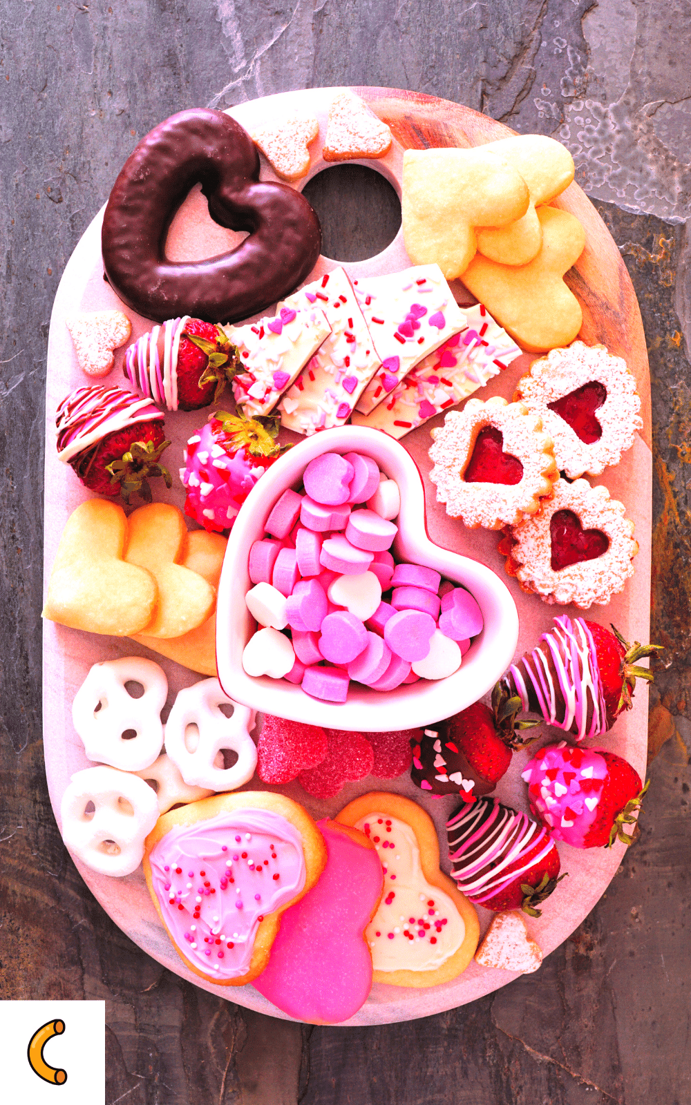 sweet treats Valentines dessert platter