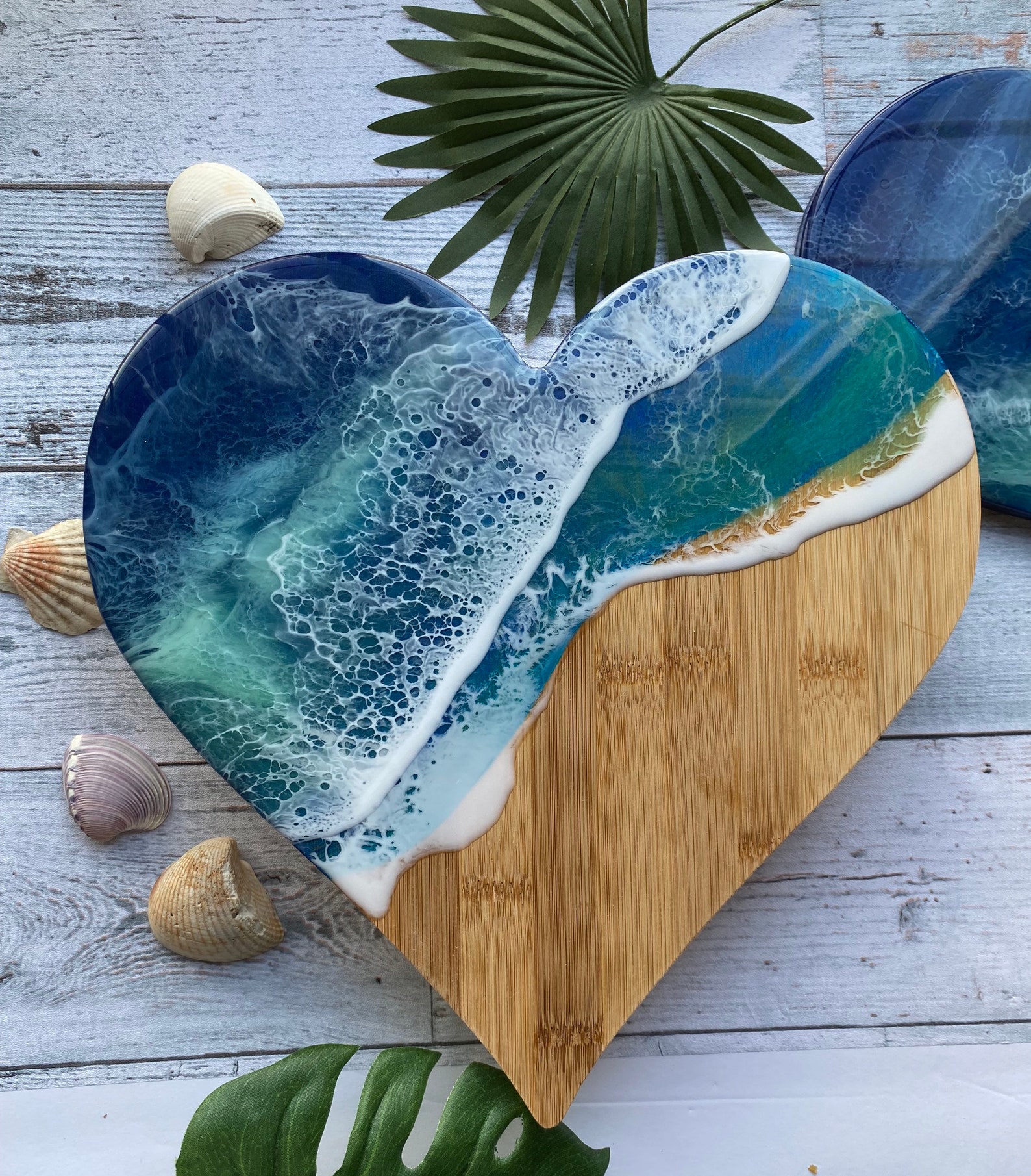 Heart shaped ocean waves board