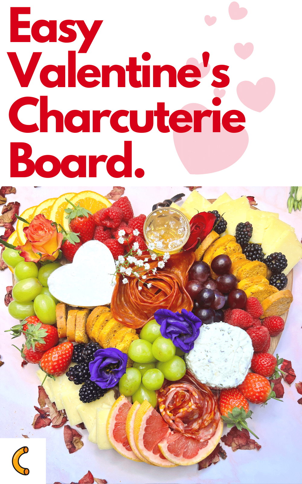 Easy Valentine's Charcuterie Board! The perfect way to enjoy cheese on Valentine's day!